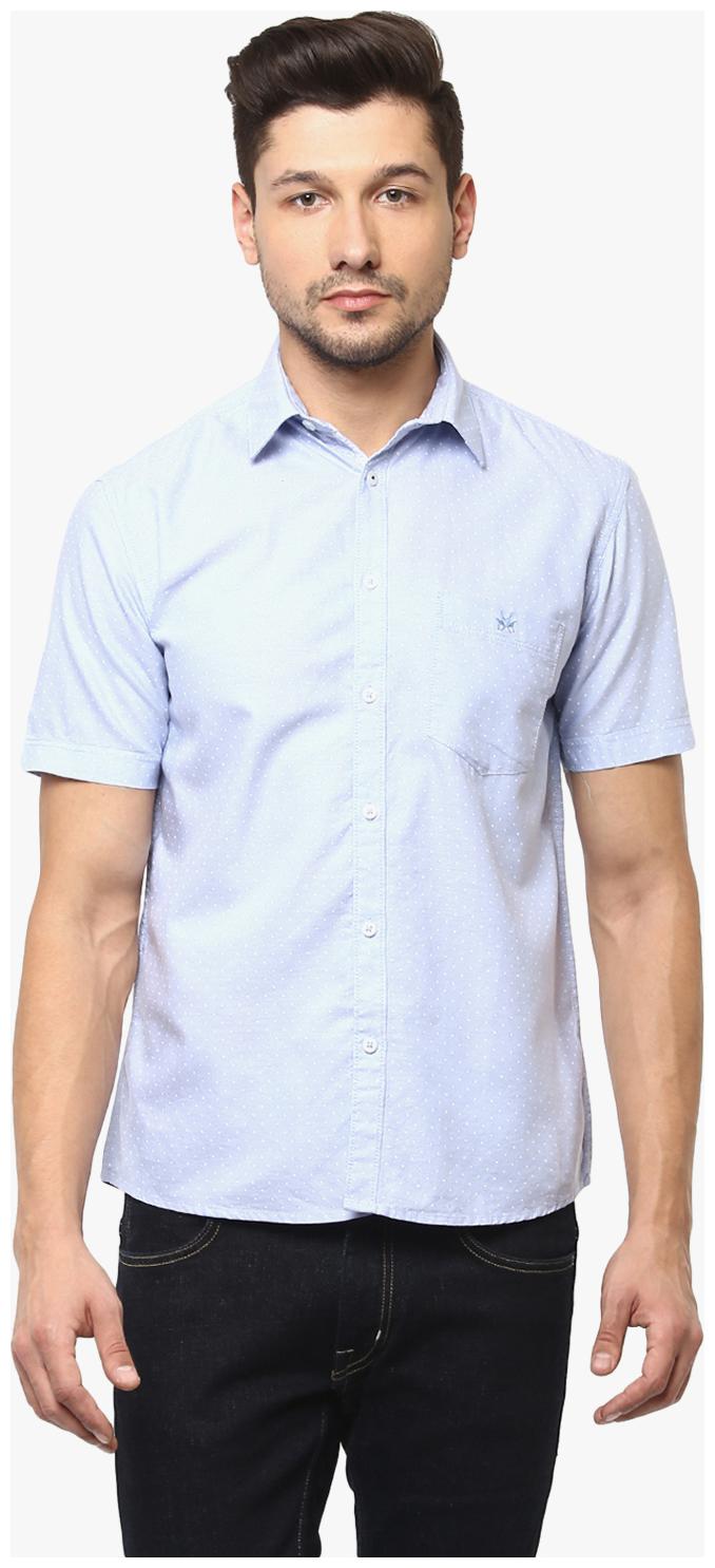 

Crimsoune Club Men Blue Faded Slim Fit Casual Shirt