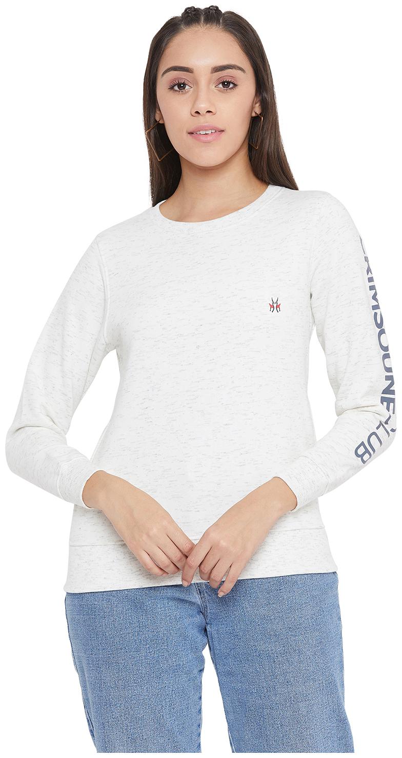 

Crimsoune Club Women Solid Sweatshirt - White