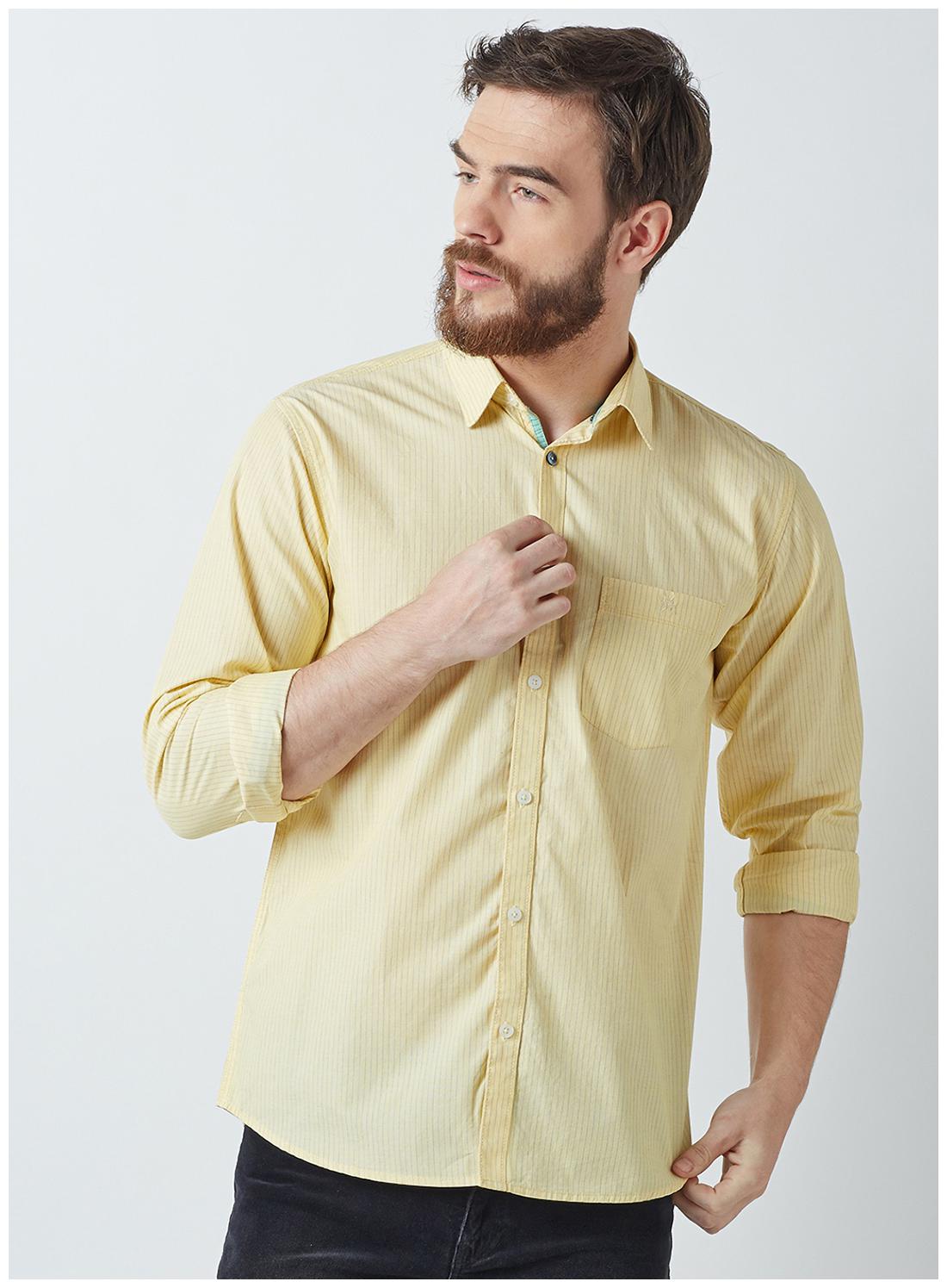 

Crimsoune Club Men Yellow Vertical Stripes Slim Fit Casual Shirt