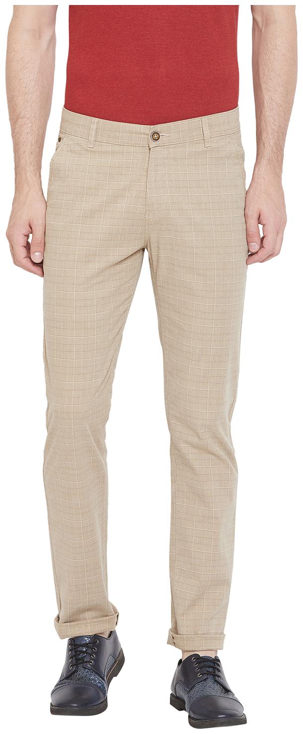 

Crimsoune Club Men Beige Checked Regular fit Regular trousers