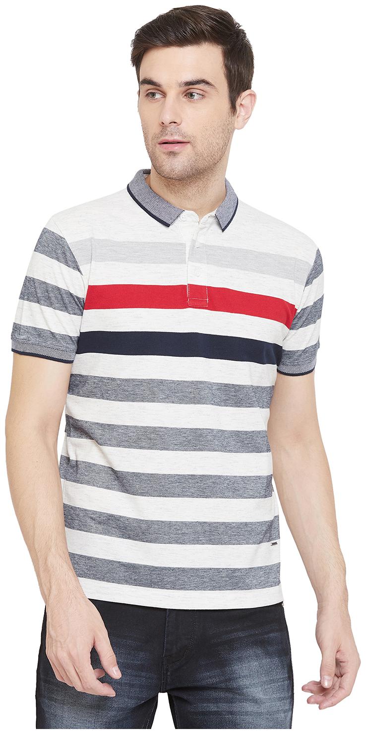 

Crimsoune Club Men White Slim fit Cotton Blend Polo collar T-Shirt - Pack Of 1