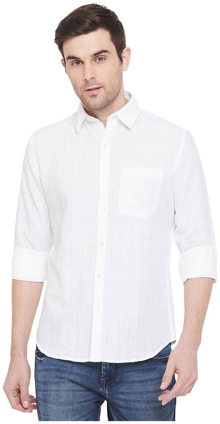 

Crimsoune Club Men White Checked Slim Fit Casual Shirt