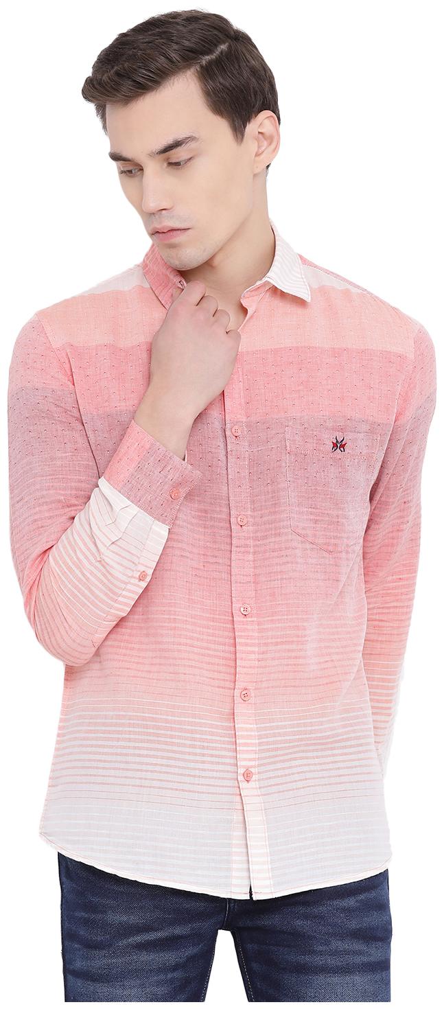 

Crimsoune Club Men Orange Printed Slim Fit Casual Shirt