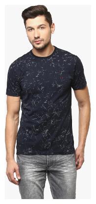 

Crimsoune Club Men Blue Slim fit Cotton Blend Round neck T-Shirt - Pack Of 1