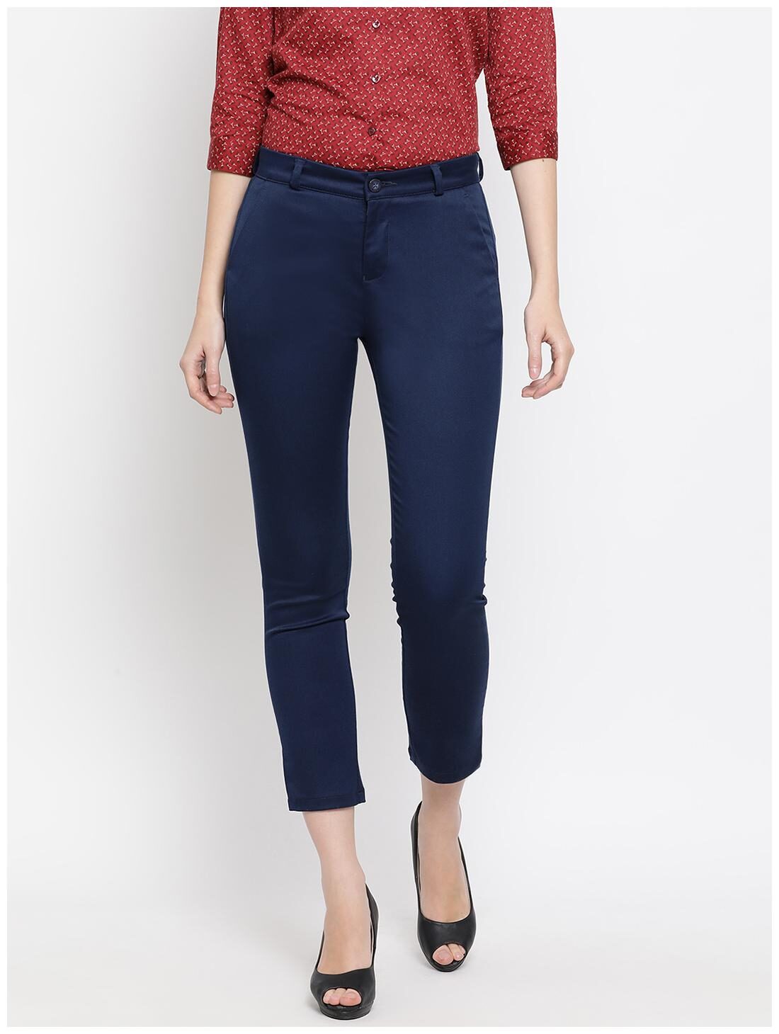

Crimsoune Club Women Blue Slim fit Regular trousers