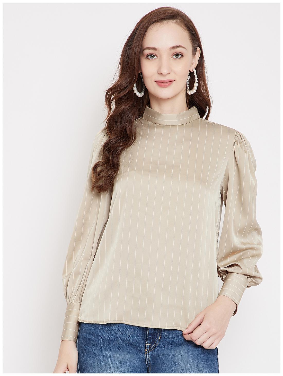 

Crimsoune Club Women Striped Regular top - Beige