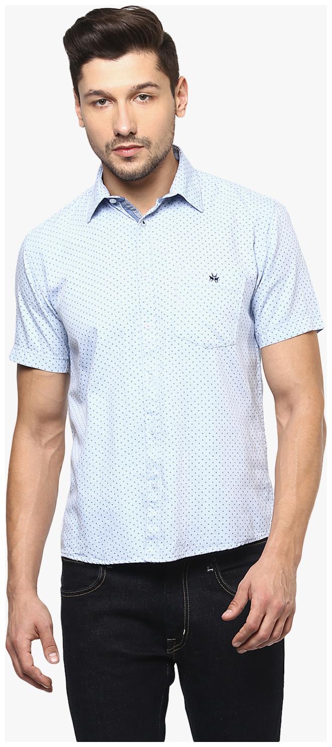 

Crimsoune Club Men Blue Printed Slim Fit Casual Shirt