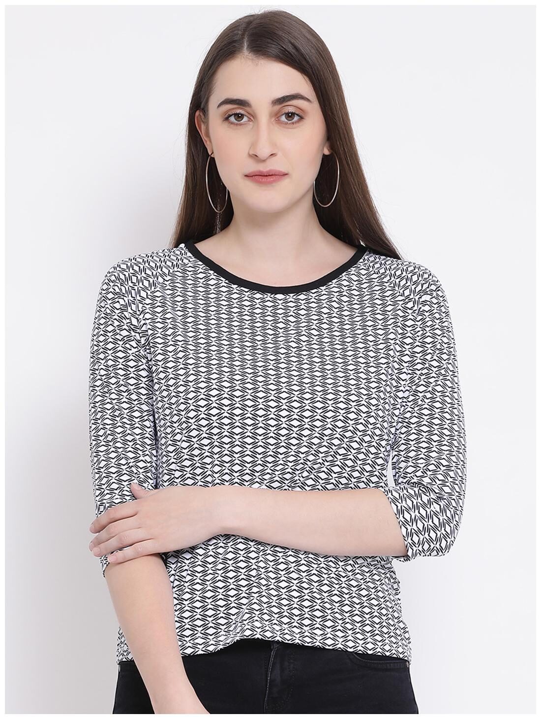 

Crimsoune Club Women Printed Regular top - Grey