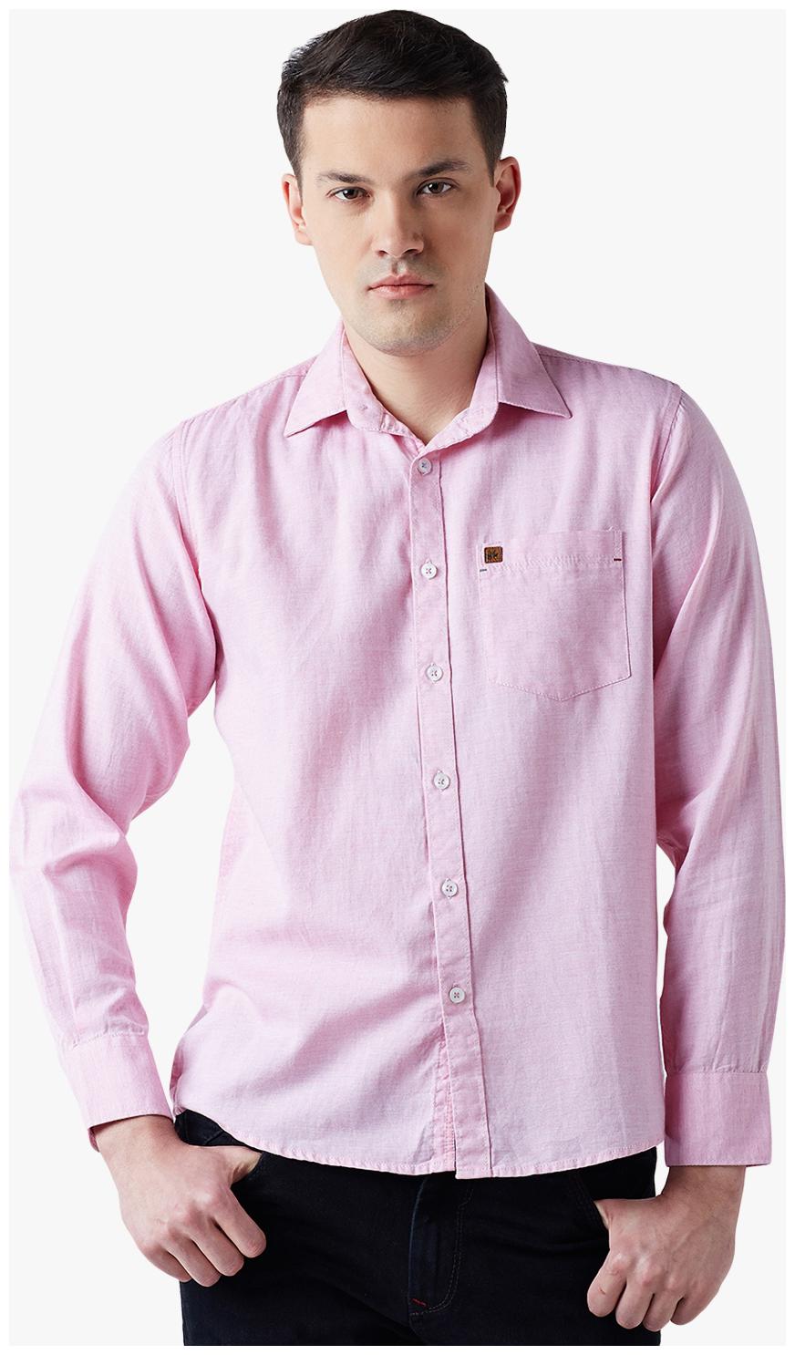 

Crimsoune Club Men Pink Solid Slim Fit Casual Shirt