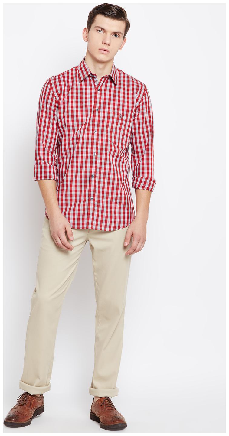 

Crimsoune Club Beige Plain Straight Casual Trouser
