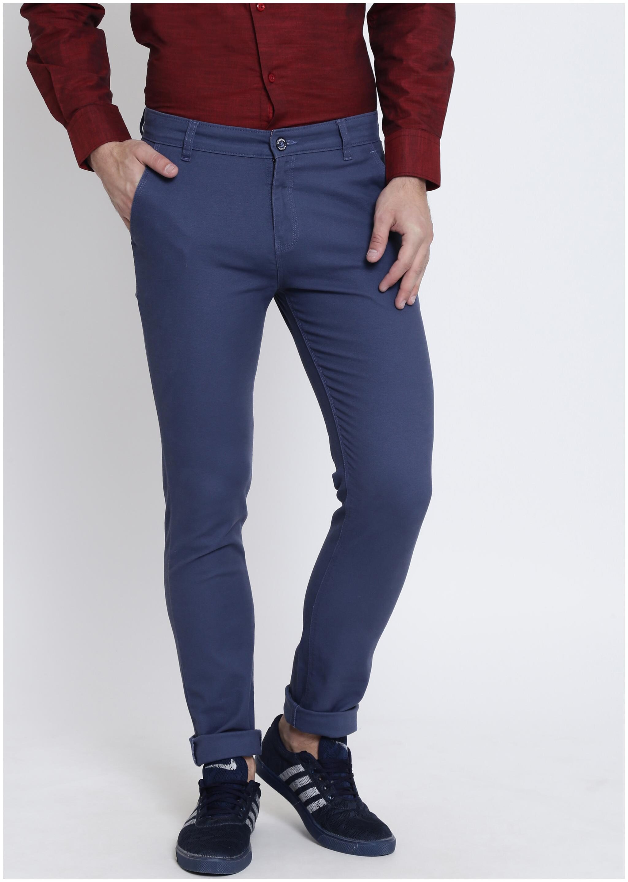 

Crimsoune Club Men Blue Printed Slim fit Regular trousers