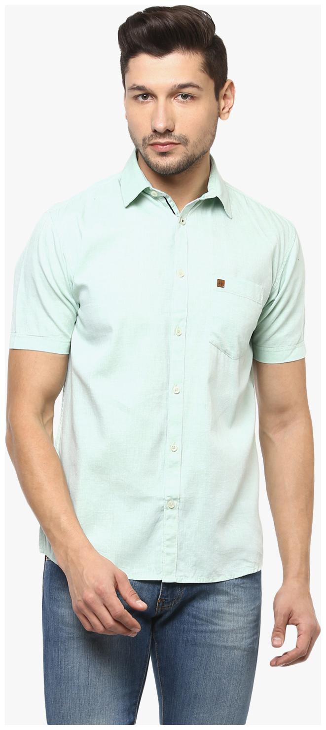 

Crimsoune Club Men Green Solid Slim Fit Casual Shirt