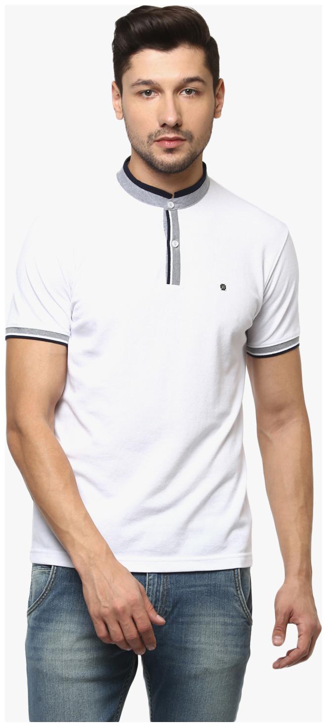 

Crimsoune Club Men White Slim fit Cotton Henley neck T-Shirt - Pack Of 1