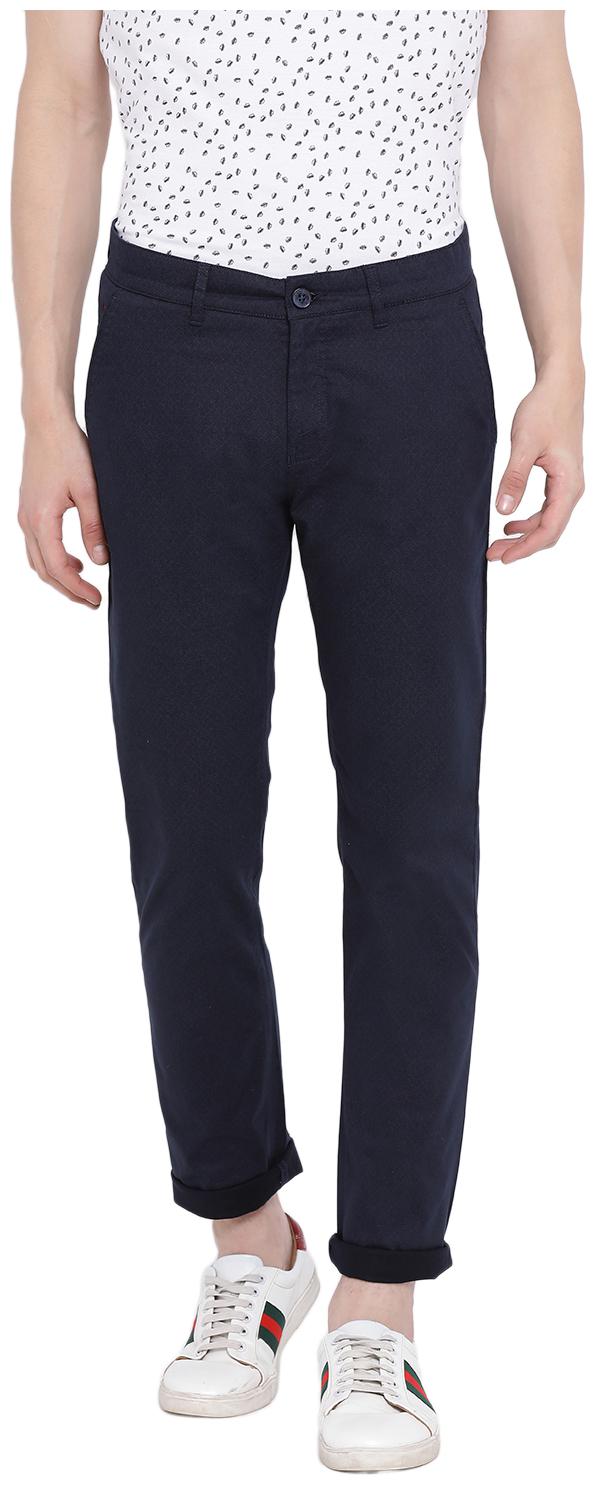 

Crimsoune Club Men Blue Printed Slim fit Travel friendly Chinos
