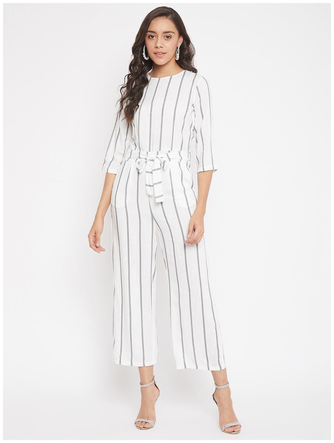 

Crimsoune Club Striped Jumpsuit - White