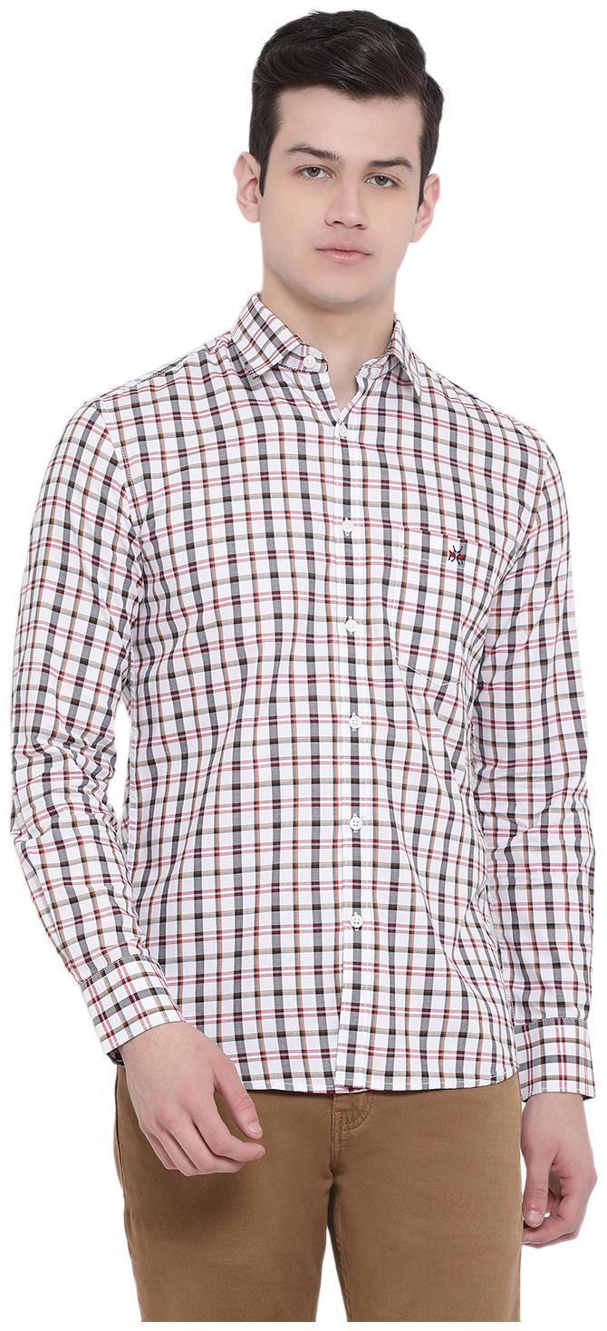 

Crimsoune Club Men White Checked Slim Fit Casual Shirt