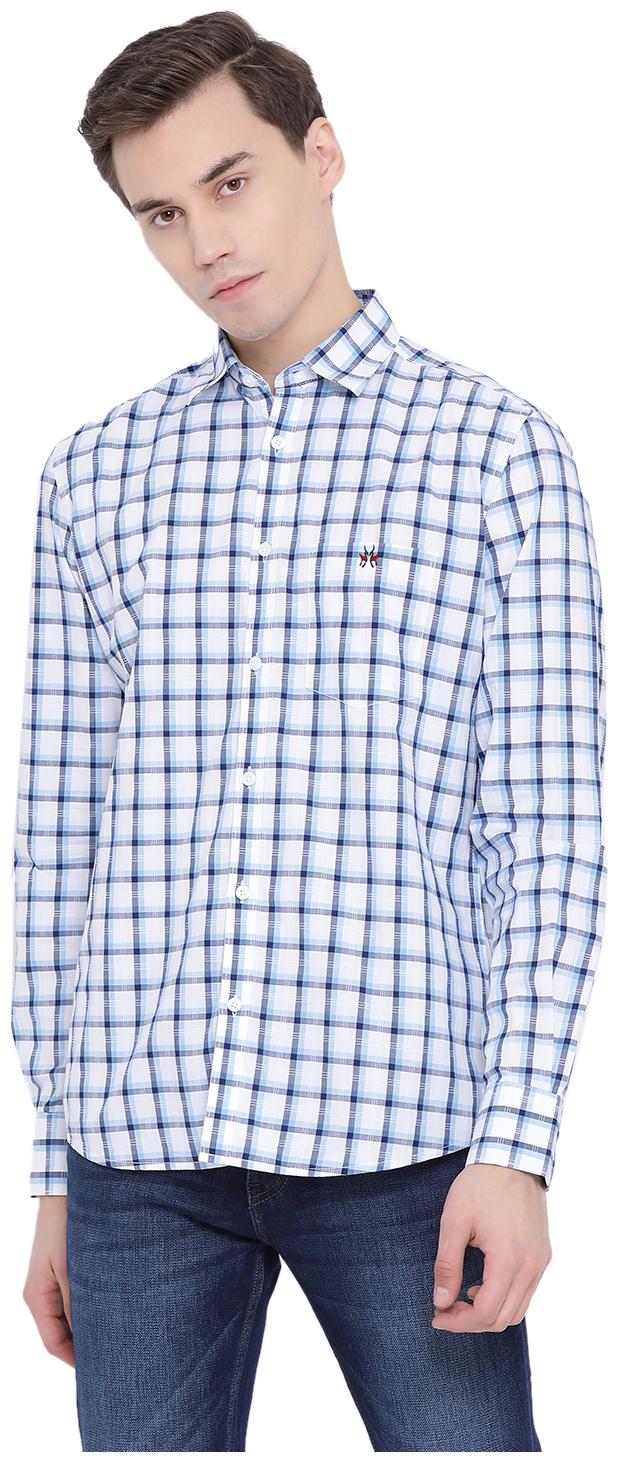 

Crimsoune Club Men White Checked Slim Fit Casual Shirt