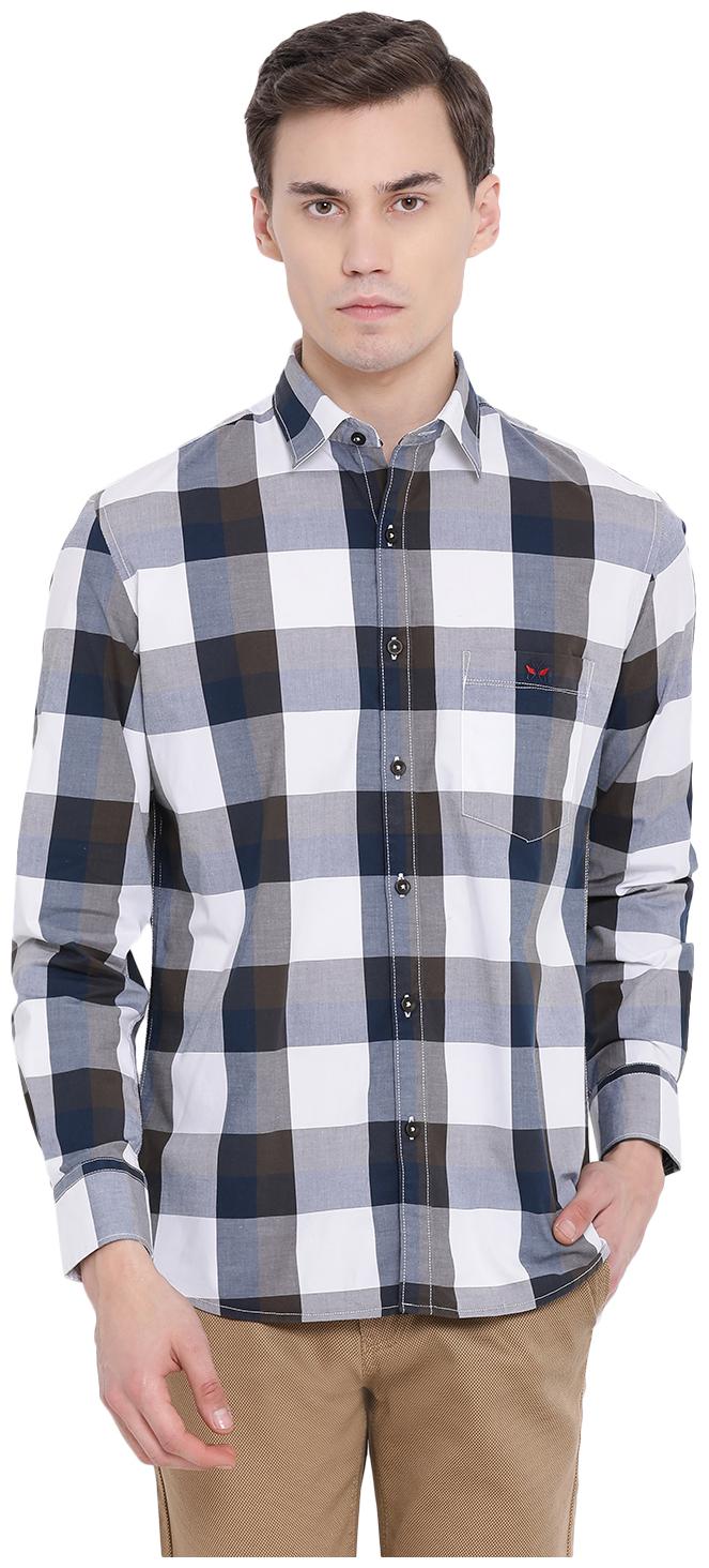 

Crimsoune Club Men White Checked Slim Fit Casual Shirt