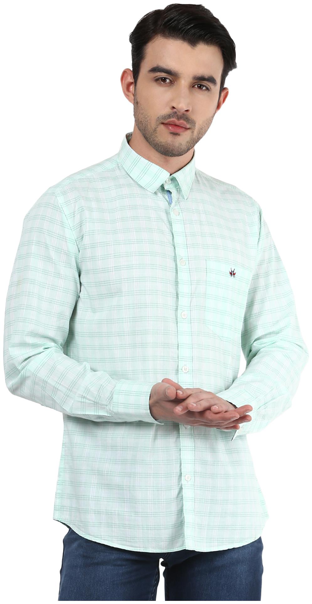

Crimsoune Club Men Blue Checked Slim Fit Casual Shirt