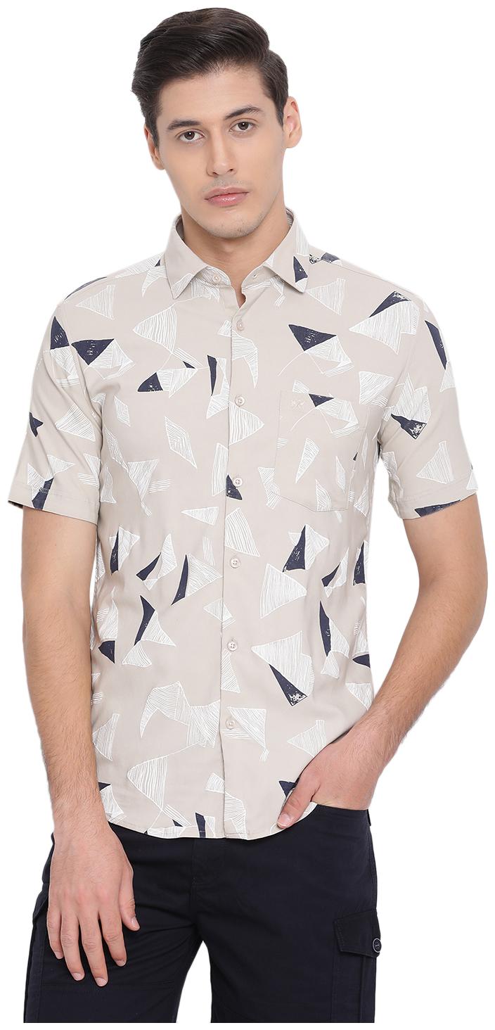 

Crimsoune Club Men Beige Printed Slim Fit Casual Shirt