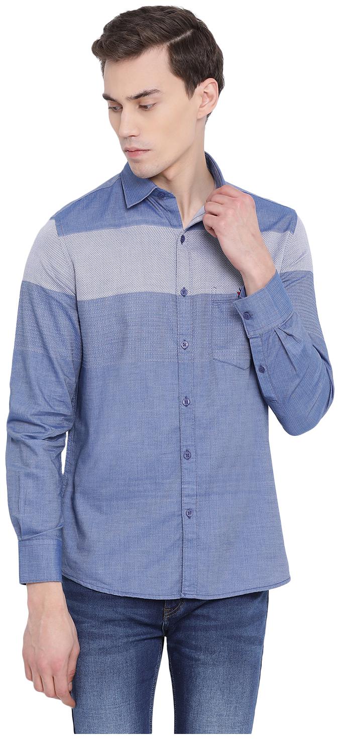 

Crimsoune Club Men Blue Printed Slim Fit Casual Shirt