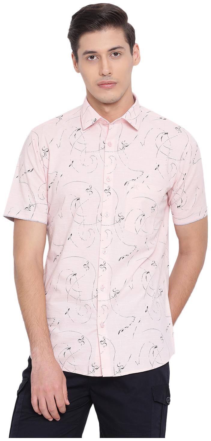 

Crimsoune Club Men Pink Printed Slim Fit Casual Shirt