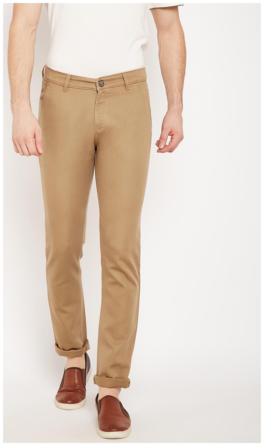 

Crimsoune Club Men Beige Solid Slim fit Regular trousers