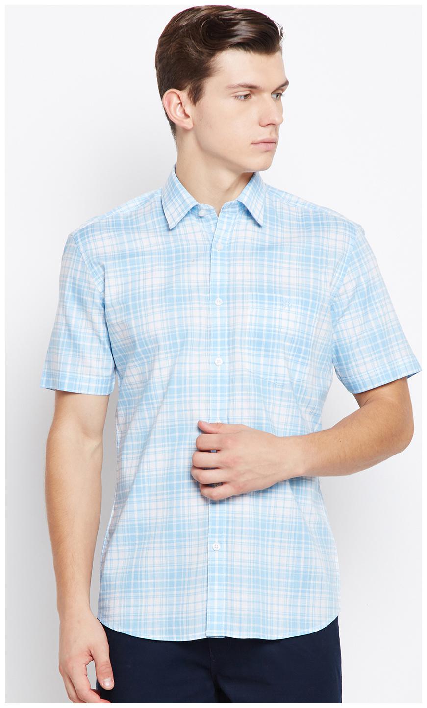 

Crimsoune Club Men Blue Checked Slim Fit Casual Shirt