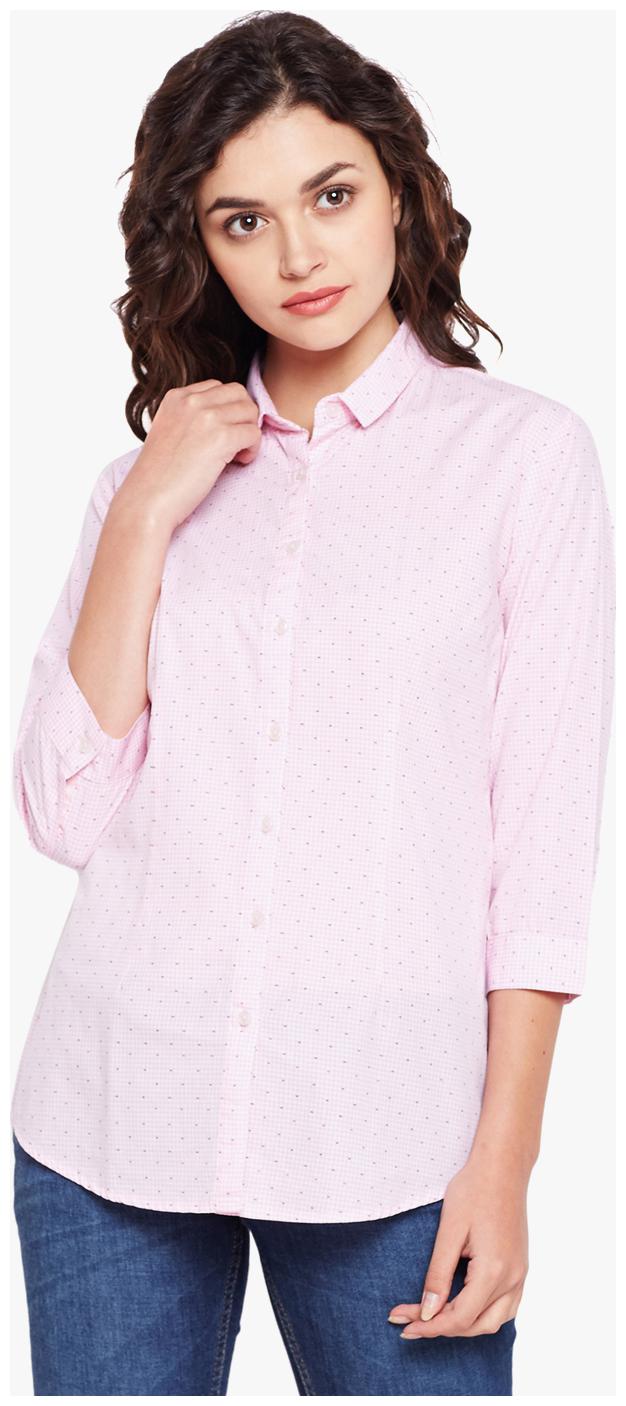 

Crimsoune Club Women Pink Printed Slim Fit Shirt