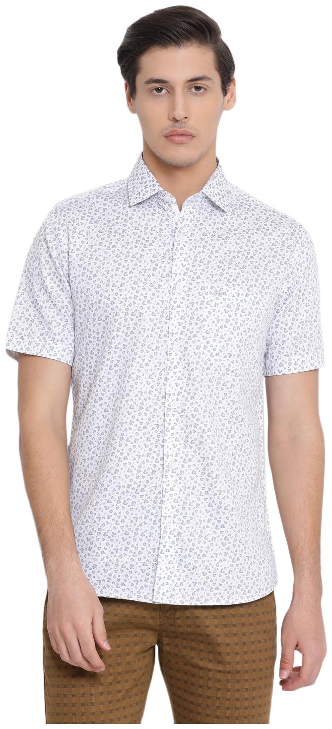 

Crimsoune Club Men White Printed Slim Fit Casual Shirt
