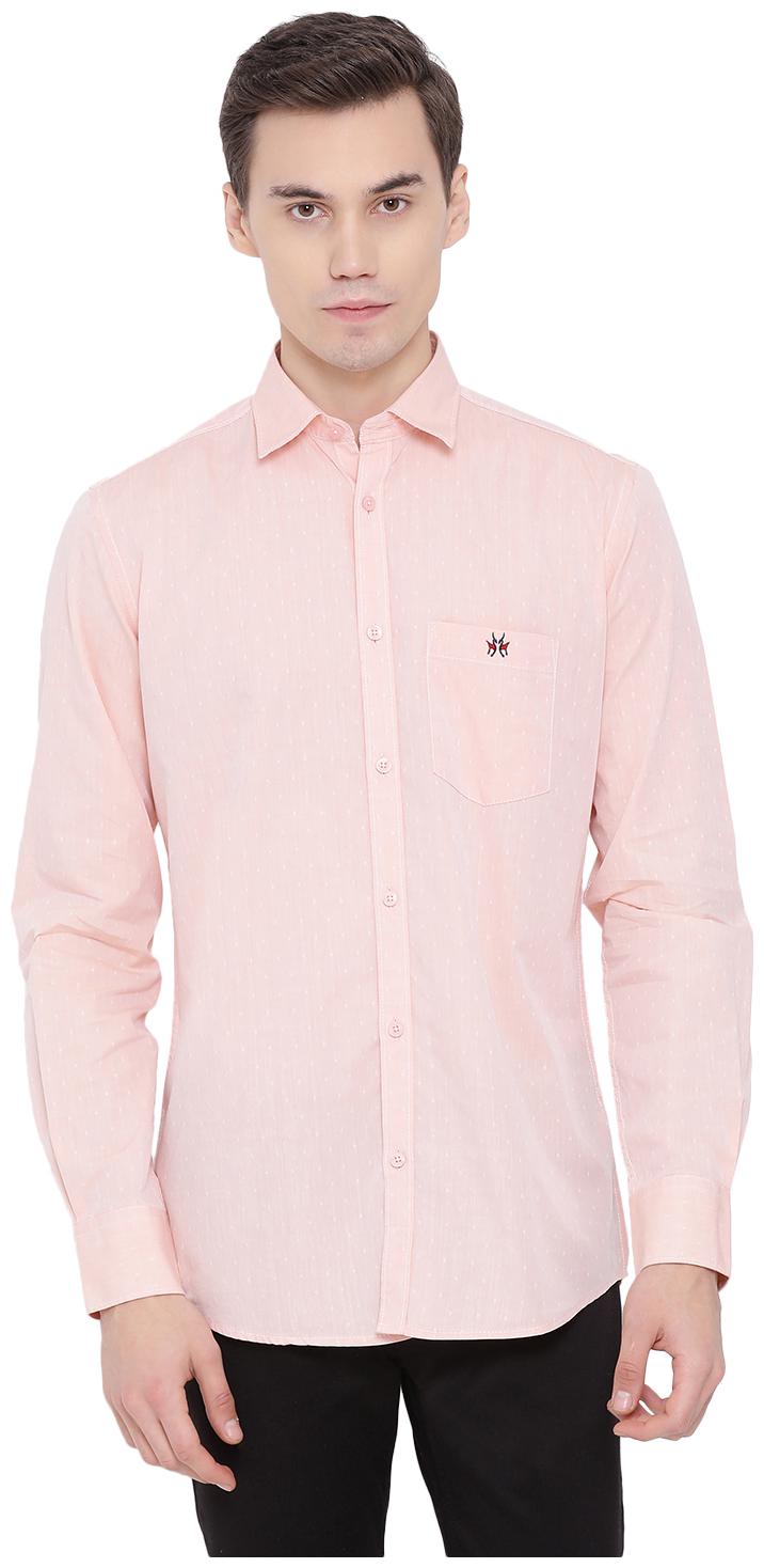 

Crimsoune Club Men Pink Printed Slim Fit Casual Shirt