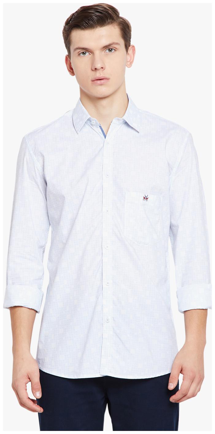 

Crimsoune Club Men White Abstract Slim Fit Casual Shirt