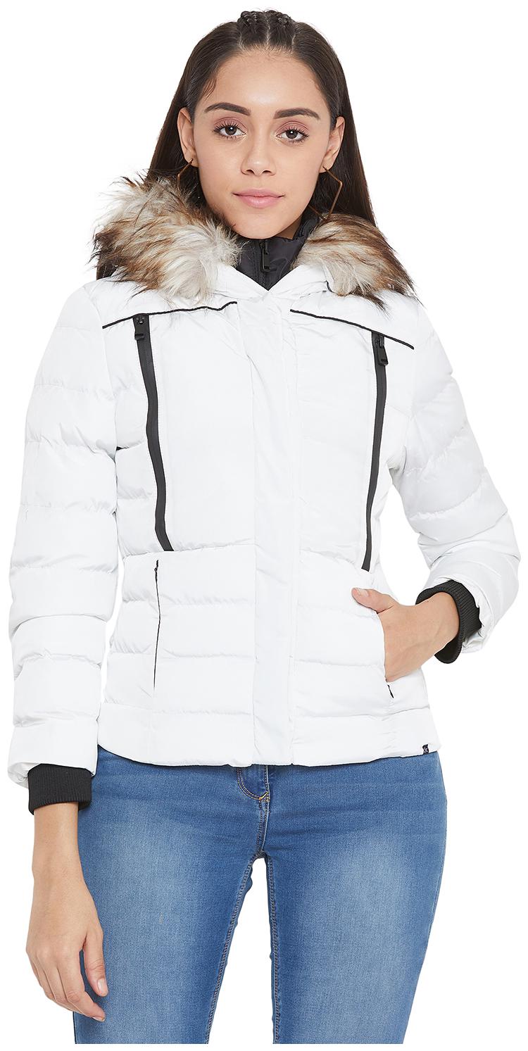

Crimsoune Club Women Solid Parka Jacket - White