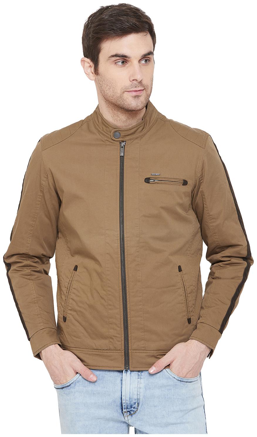 

Crimsoune Club Men Brown Solid Biker jacket