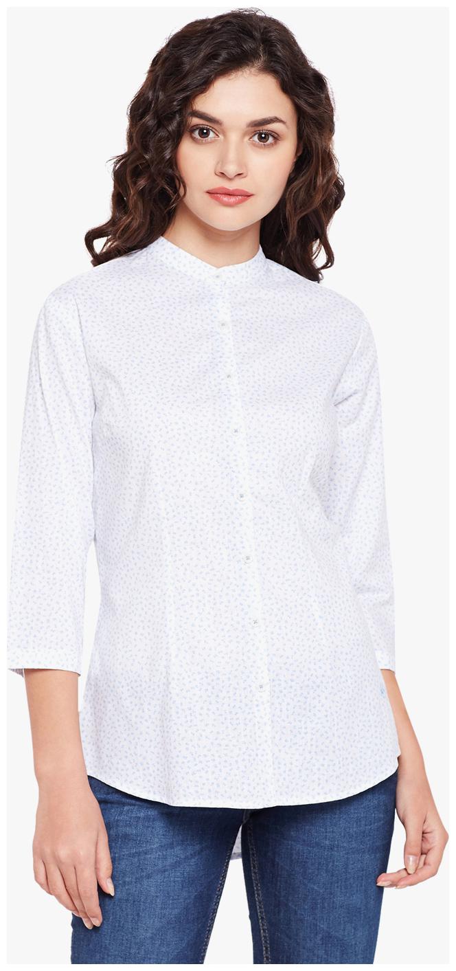 

Crimsoune Club Women White Printed Slim Fit Shirt