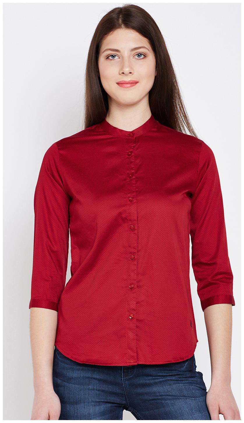 

Crimsoune Club Women Red Printed Slim Fit Shirt