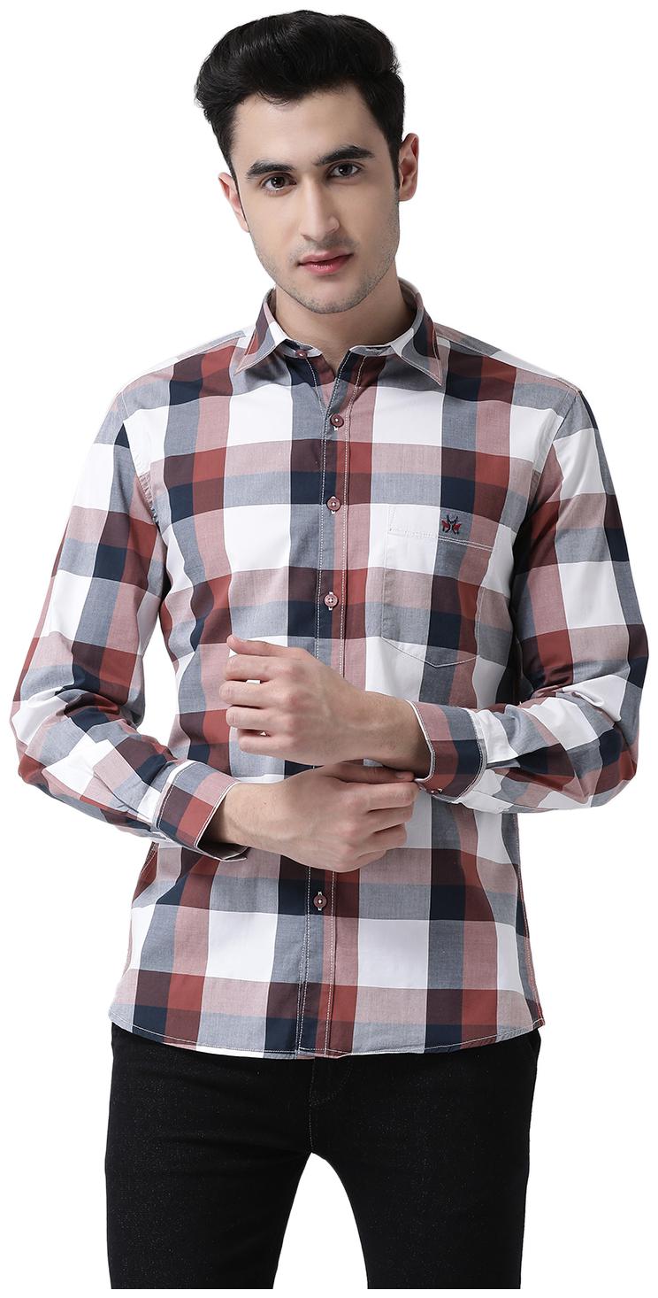 

Crimsoune Club Men White Checked Slim Fit Casual Shirt