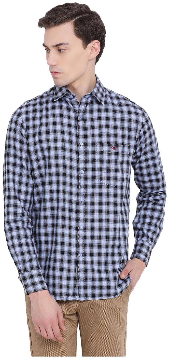 

Crimsoune Club Men Blue Checked Slim Fit Casual Shirt