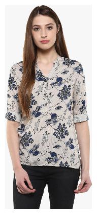 

Crimsoune Club Women Grey Printed Regular Fit Shirt