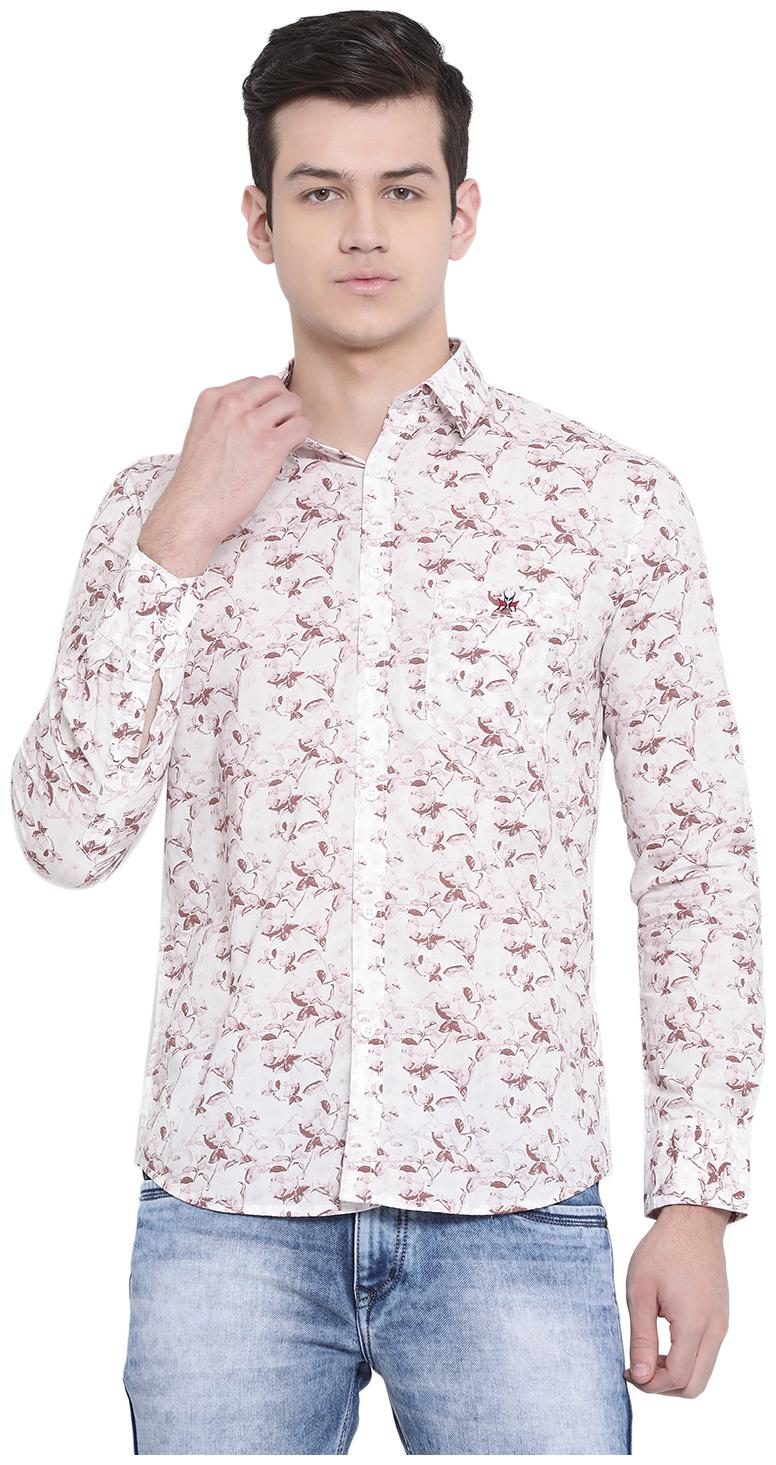

Crimsoune Club Men White Printed Slim Fit Casual Shirt