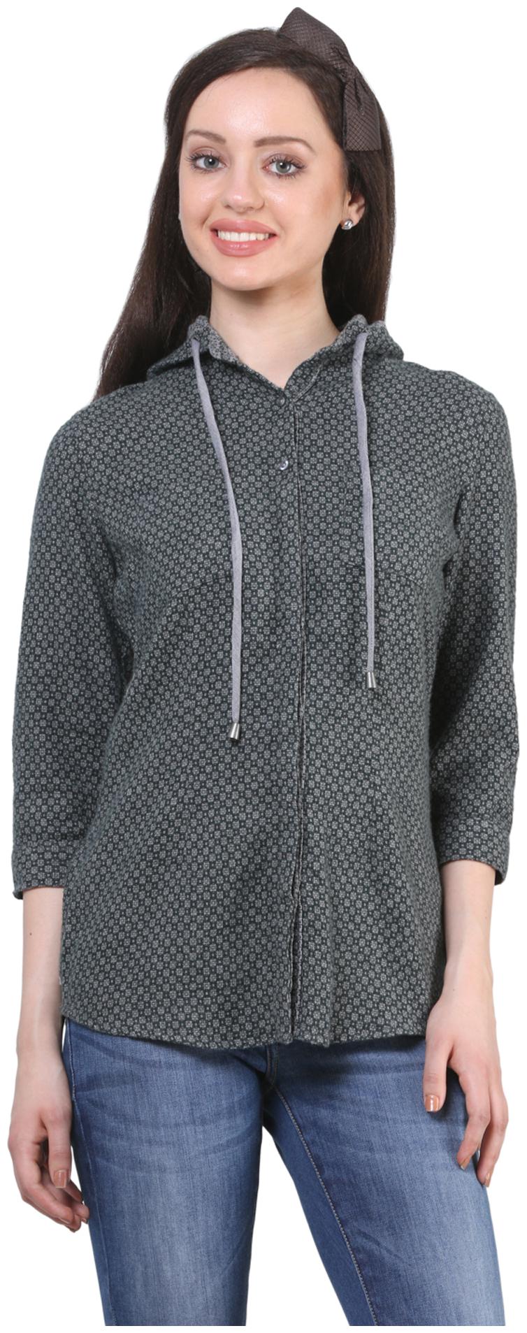 

Crimsoune Club Women Grey Solid Slim Fit Shirt