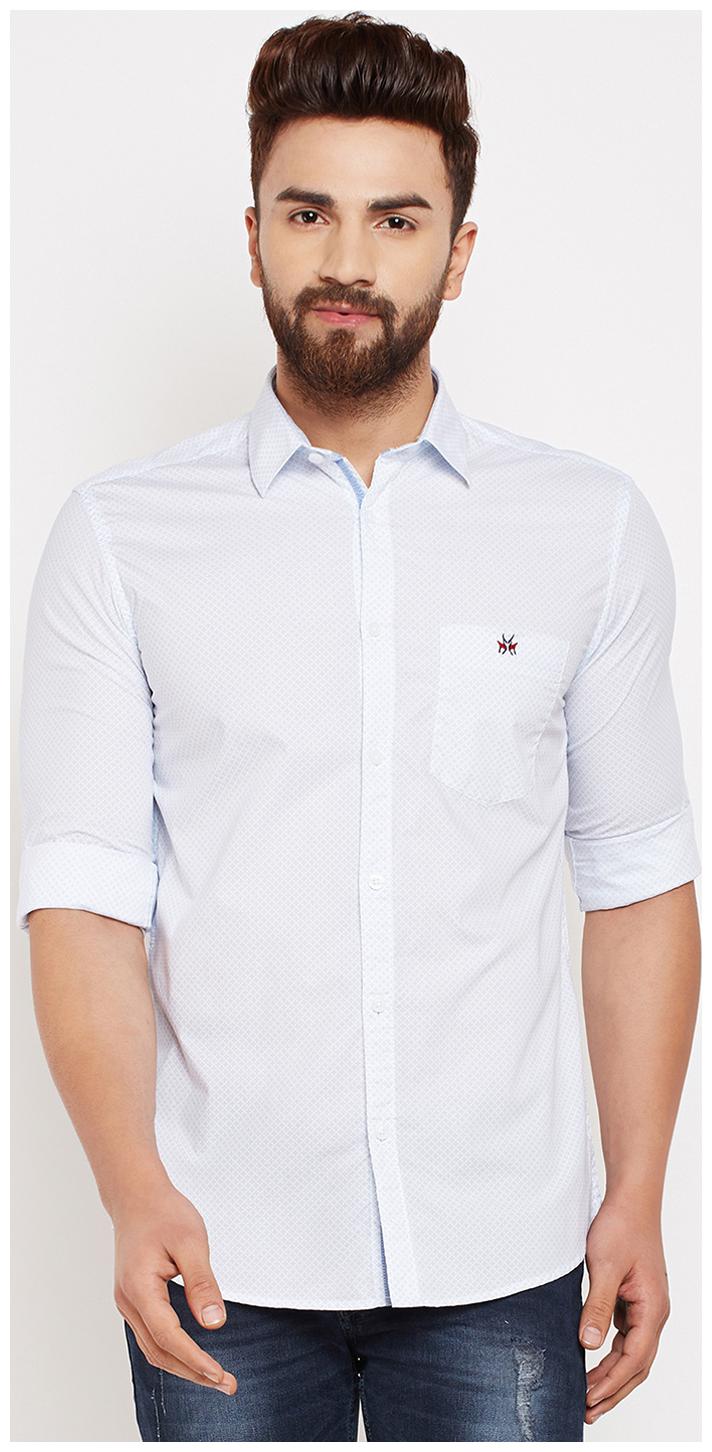 

Crimsoune Club Men White Printed Slim Fit Casual Shirt