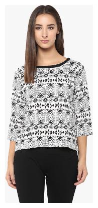 

Crimsoune Club Women Printed Regular top - Blue