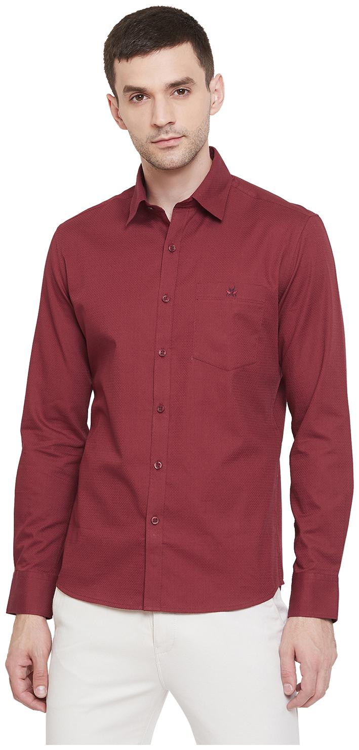 

Crimsoune Club Men Maroon Solid Slim Fit Casual Shirt