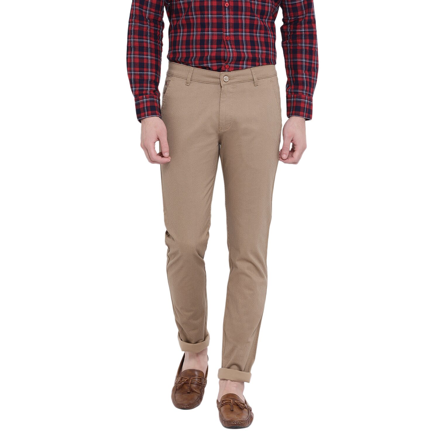 

Crimsoune Club Men Brown Solid Slim fit Travel friendly Chinos