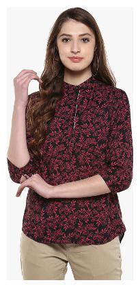 

Crimsoune Club Women Printed Regular top - Maroon