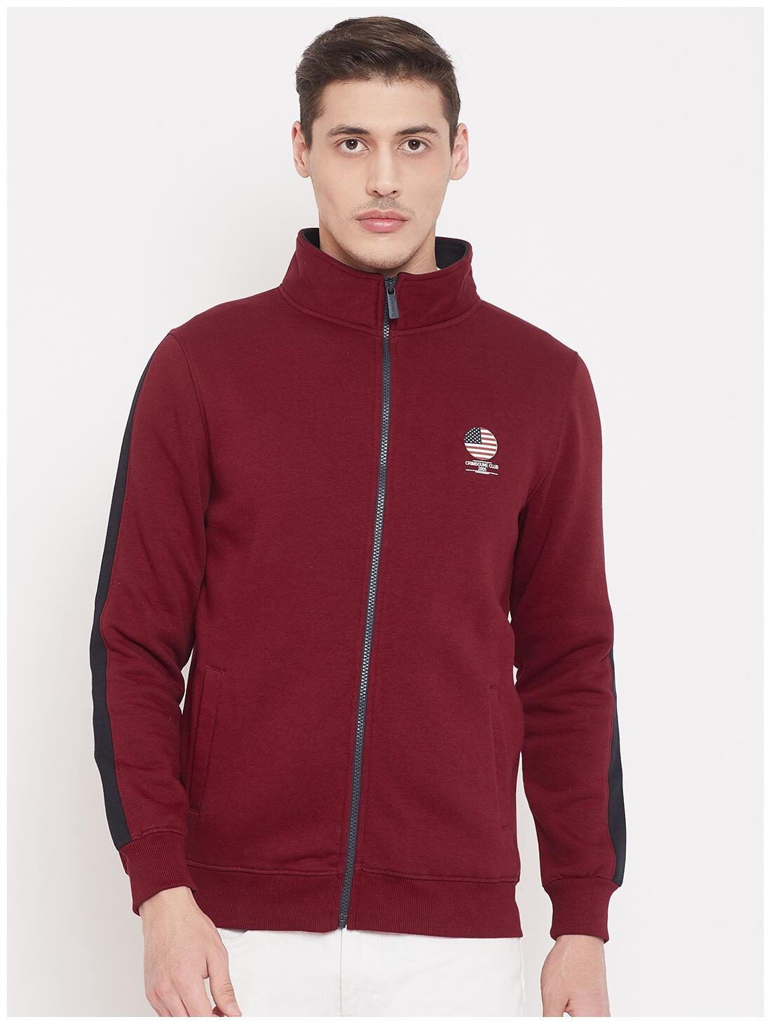 

Crimsoune Club Men Maroon High neck Sweatshirt