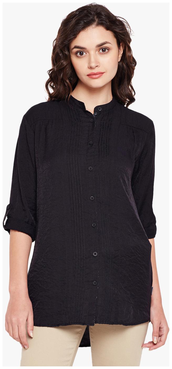 

Crimsoune Club Women Black Solid Slim Fit Shirt