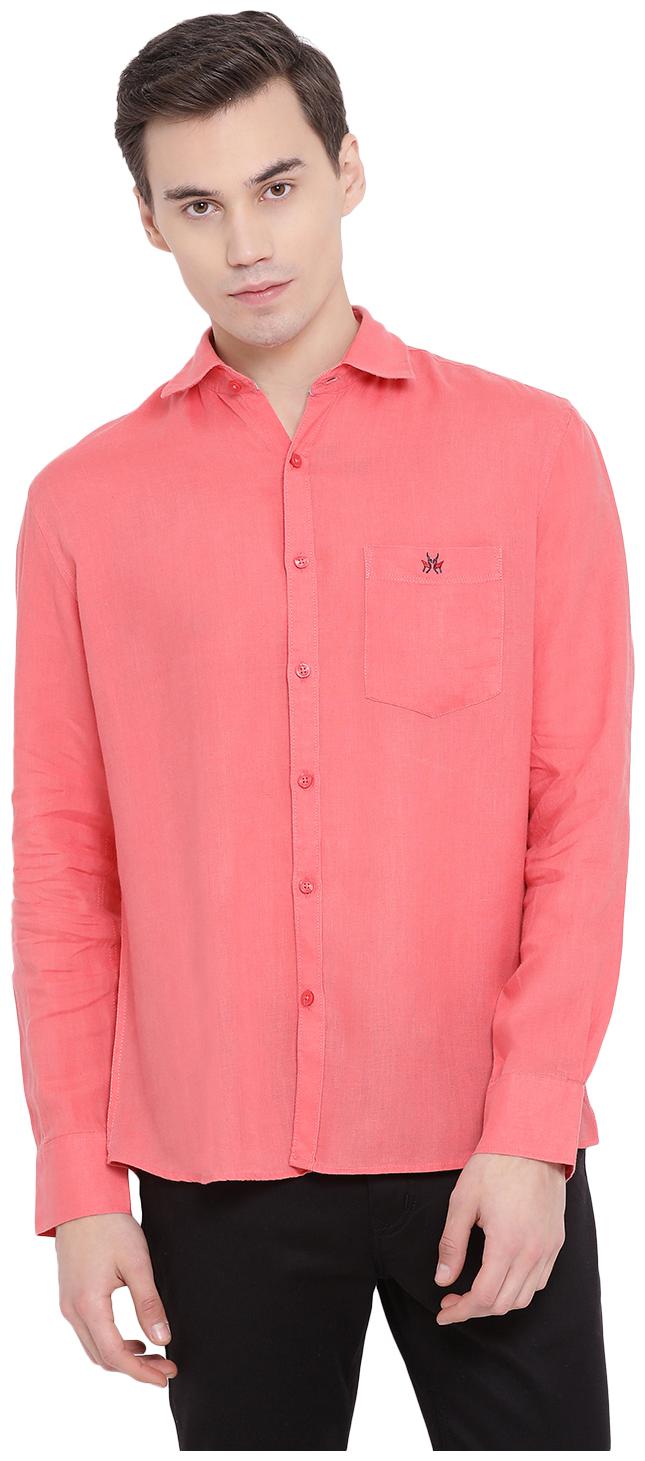 

Crimsoune Club Men Pink Solid Slim Fit Casual Shirt