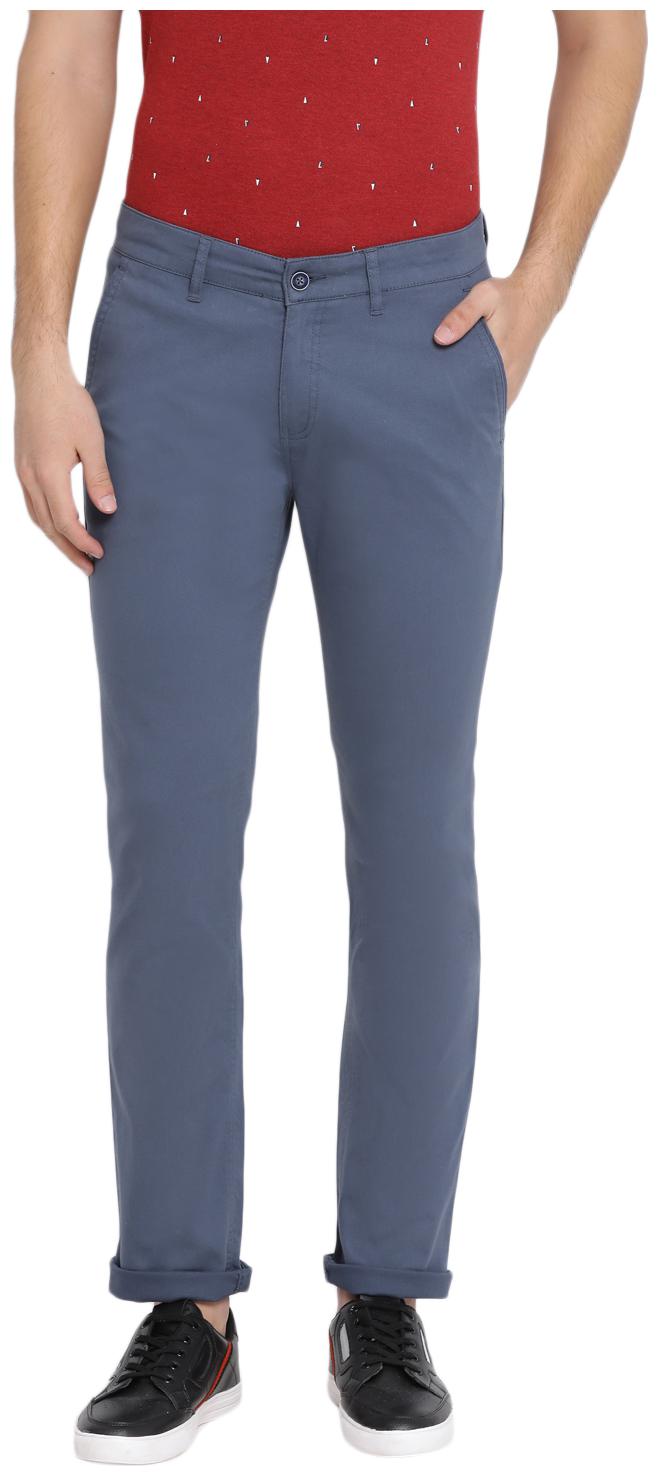 

Crimsoune Club Men Blue Solid Slim fit Travel friendly Regular trousers